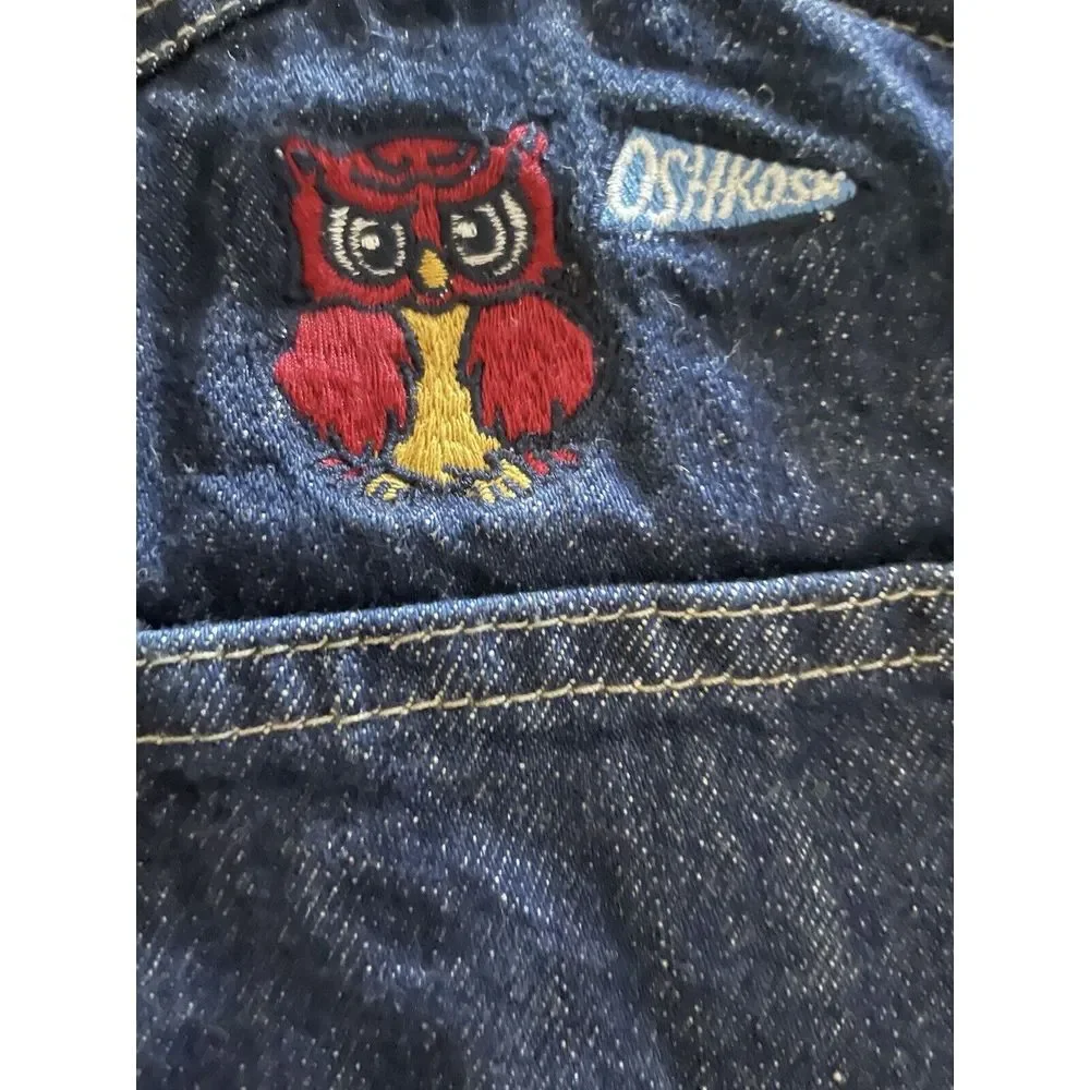 oshkosh overalls Flannel Lined Fully‎ 18 M Embroidered Football, '95, Owl